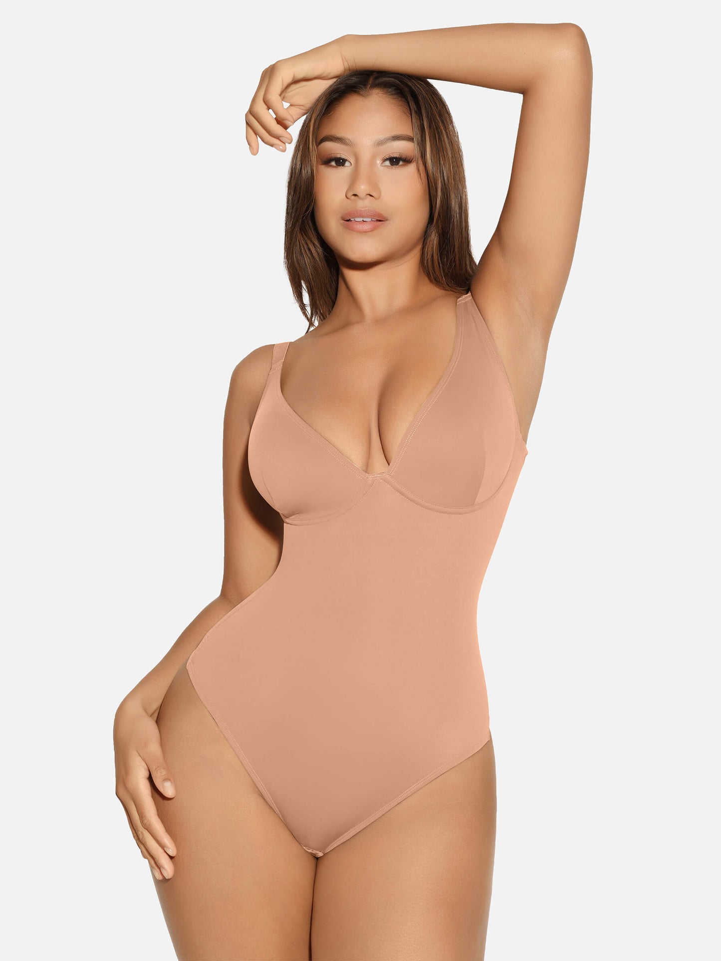 Willluxe V Neck Tummy Control Shaping Bodysuit