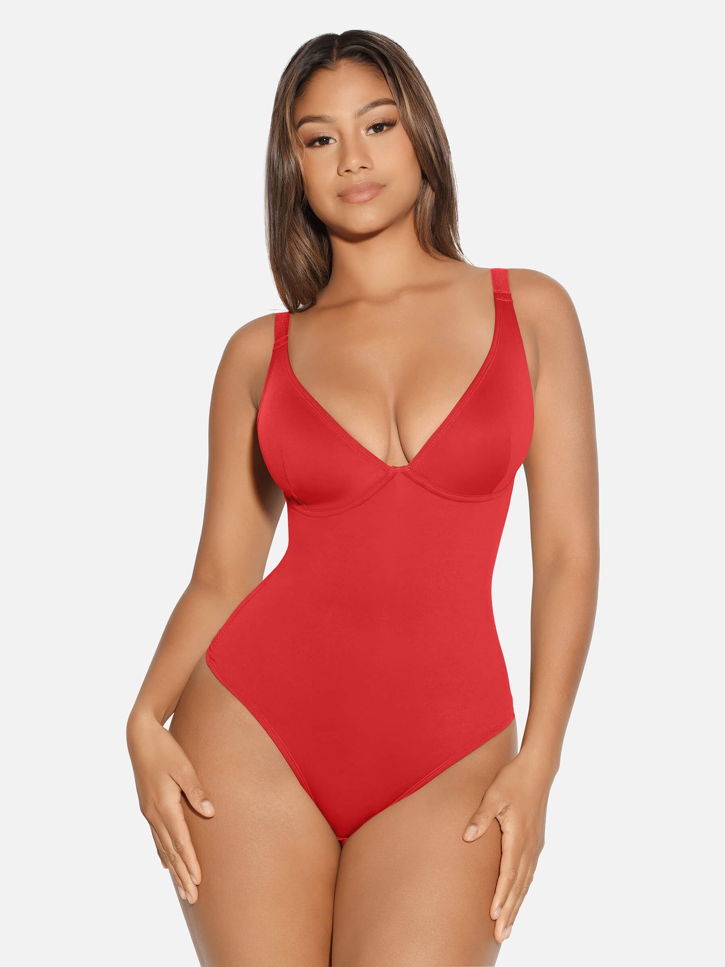 Willluxe V Neck Tummy Control Shaping Bodysuit