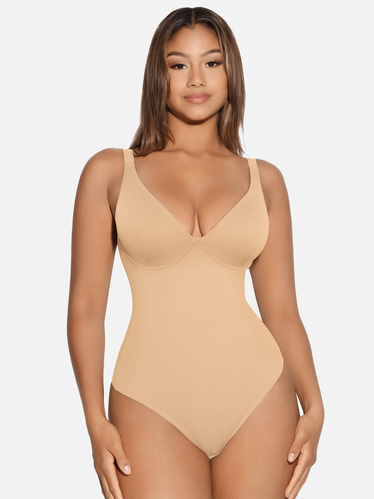 Willluxe V Neck Tummy Control Shaping Bodysuit