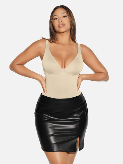 Willluxe V Neck Tummy Control Shaping Bodysuit