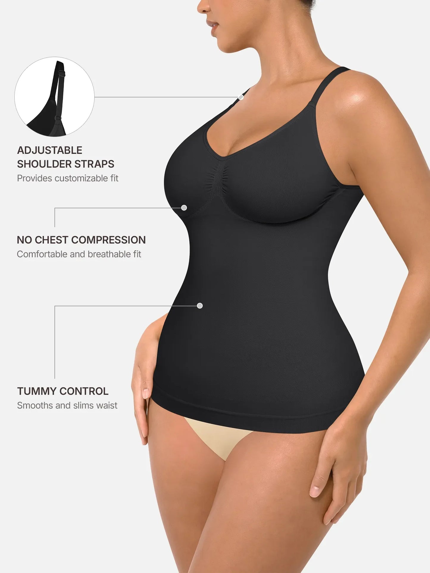 Willluxe Bust Support Waist and Abdomen Control Shape Tank Top