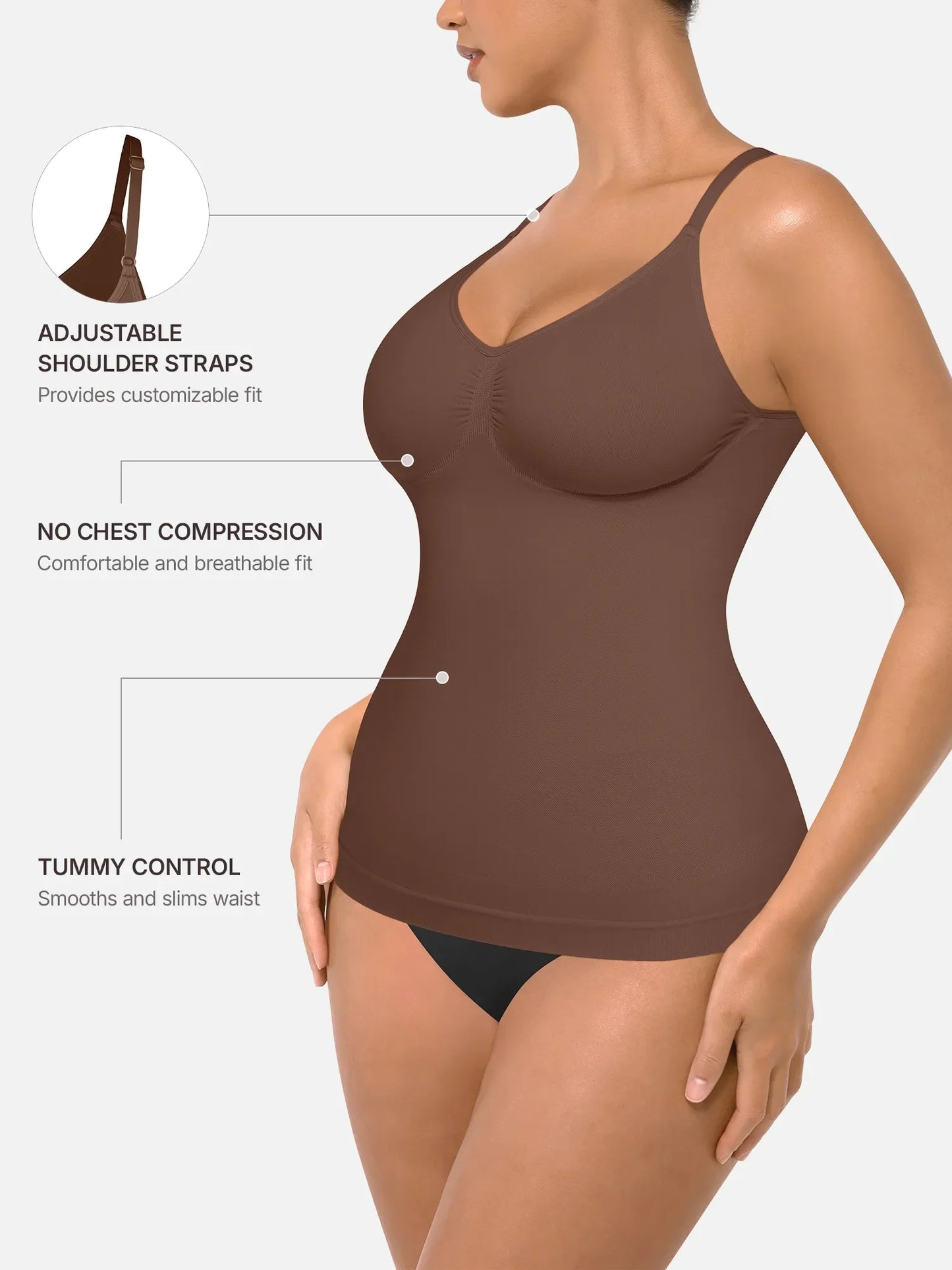 Willluxe Bust Support Waist and Abdomen Control Shape Tank Top