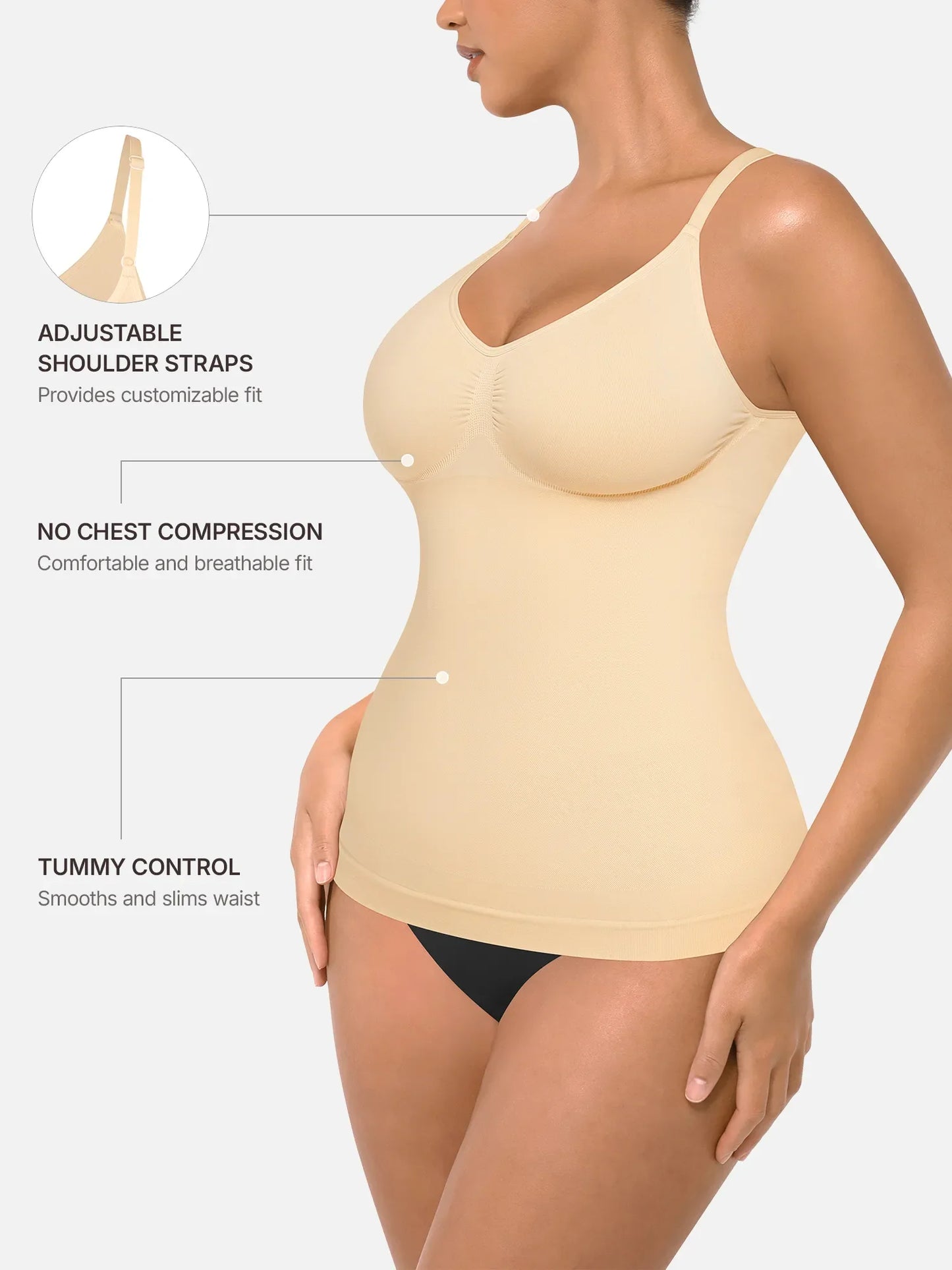 Willluxe Bust Support Waist and Abdomen Control Shape Tank Top