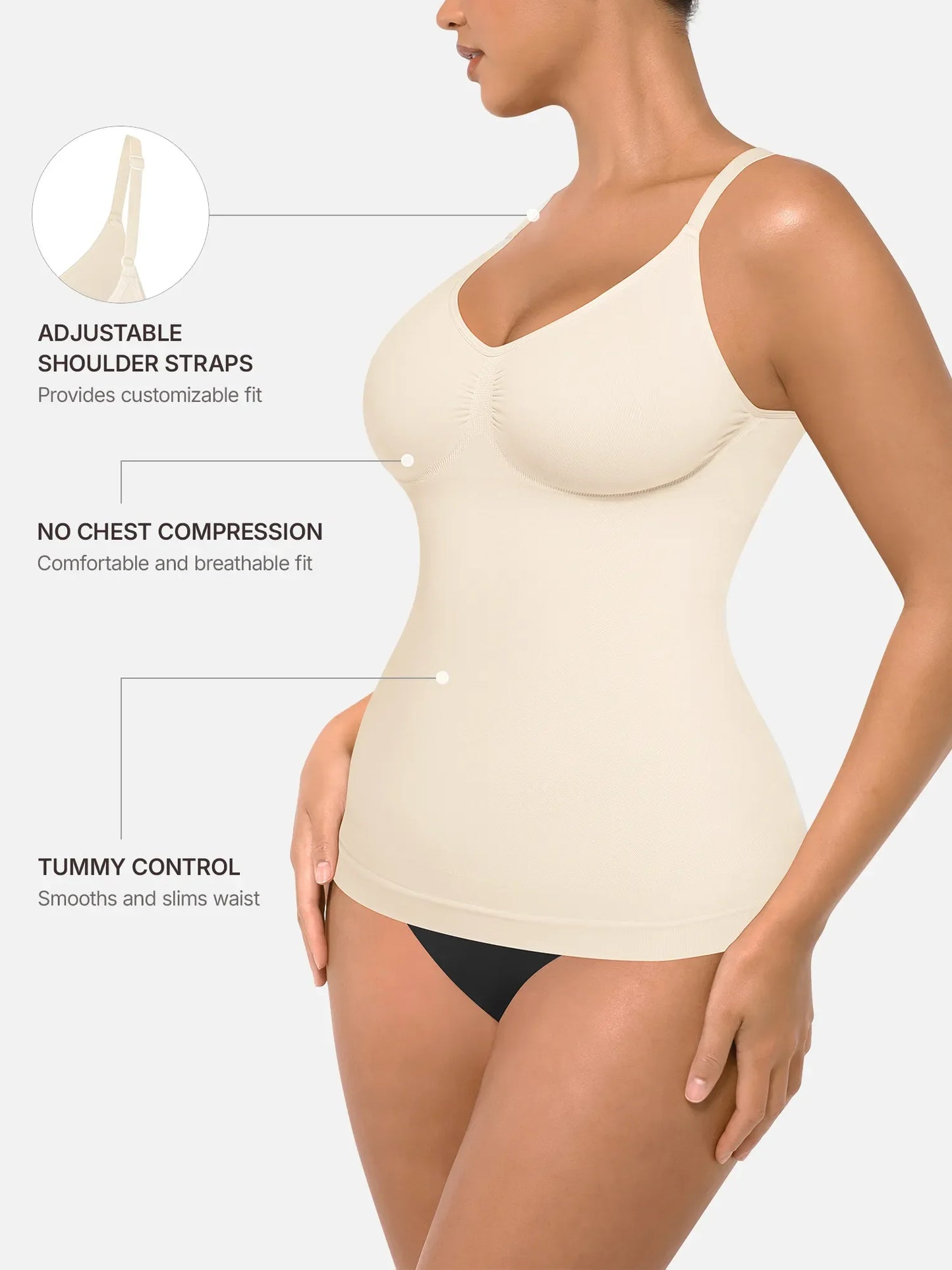 Willluxe Bust Support Waist and Abdomen Control Shape Tank Top