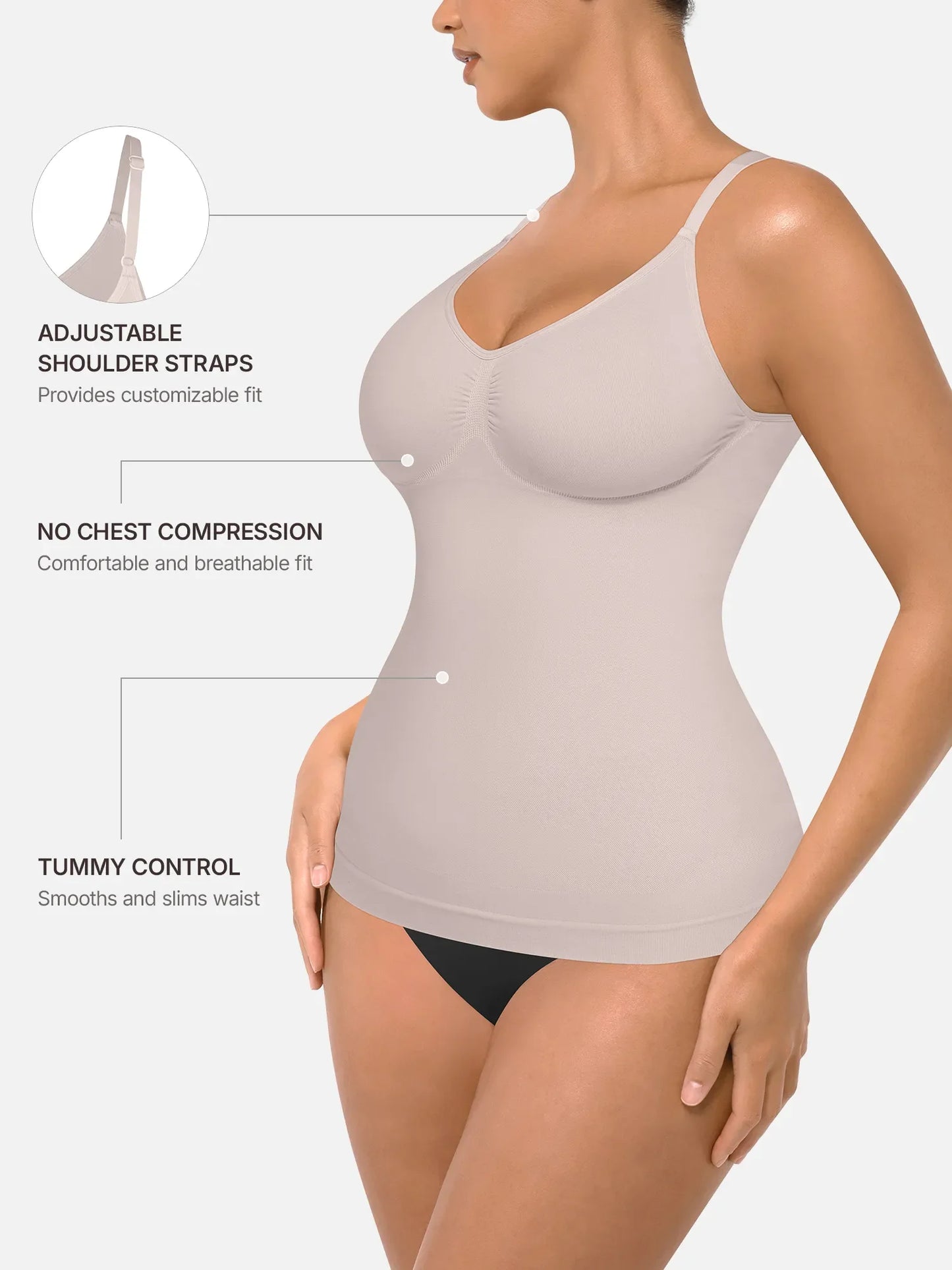 Willluxe Bust Support Waist and Abdomen Control Shape Tank Top