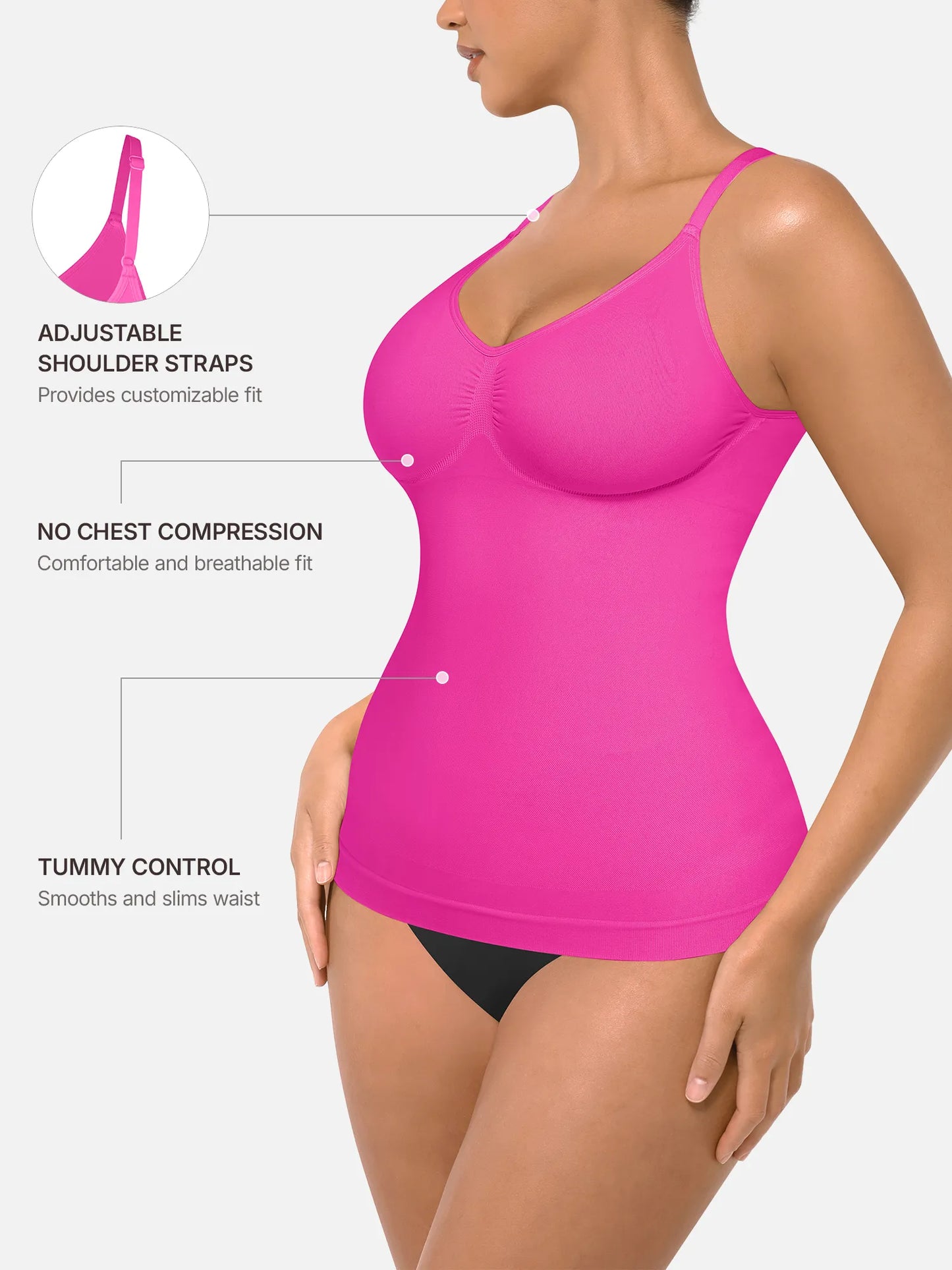 Willluxe Bust Support Waist and Abdomen Control Shape Tank Top