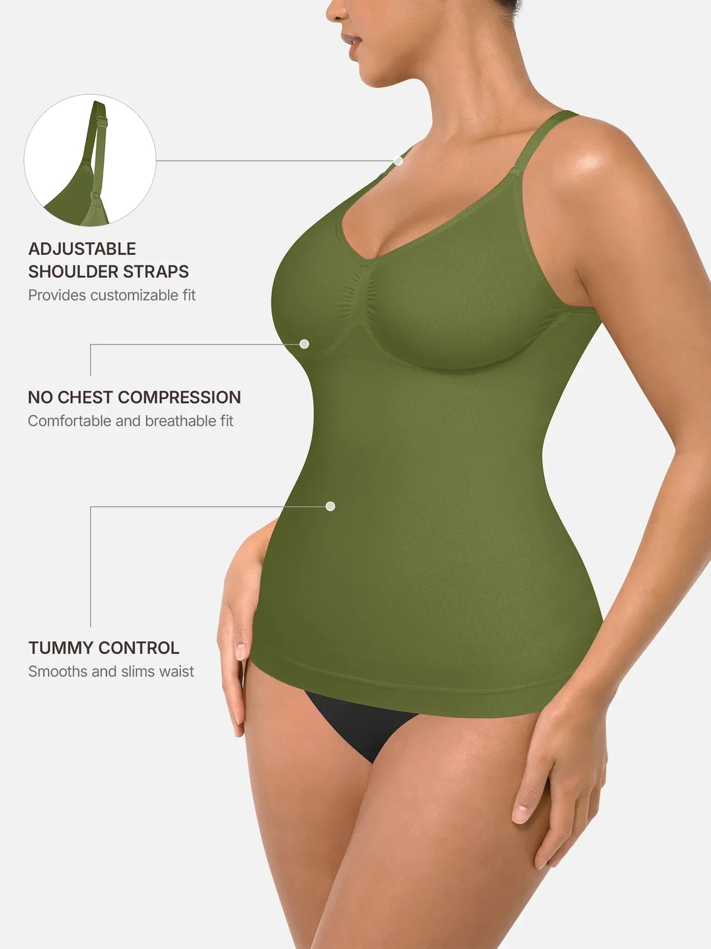 Willluxe Bust Support Waist and Abdomen Control Shape Tank Top