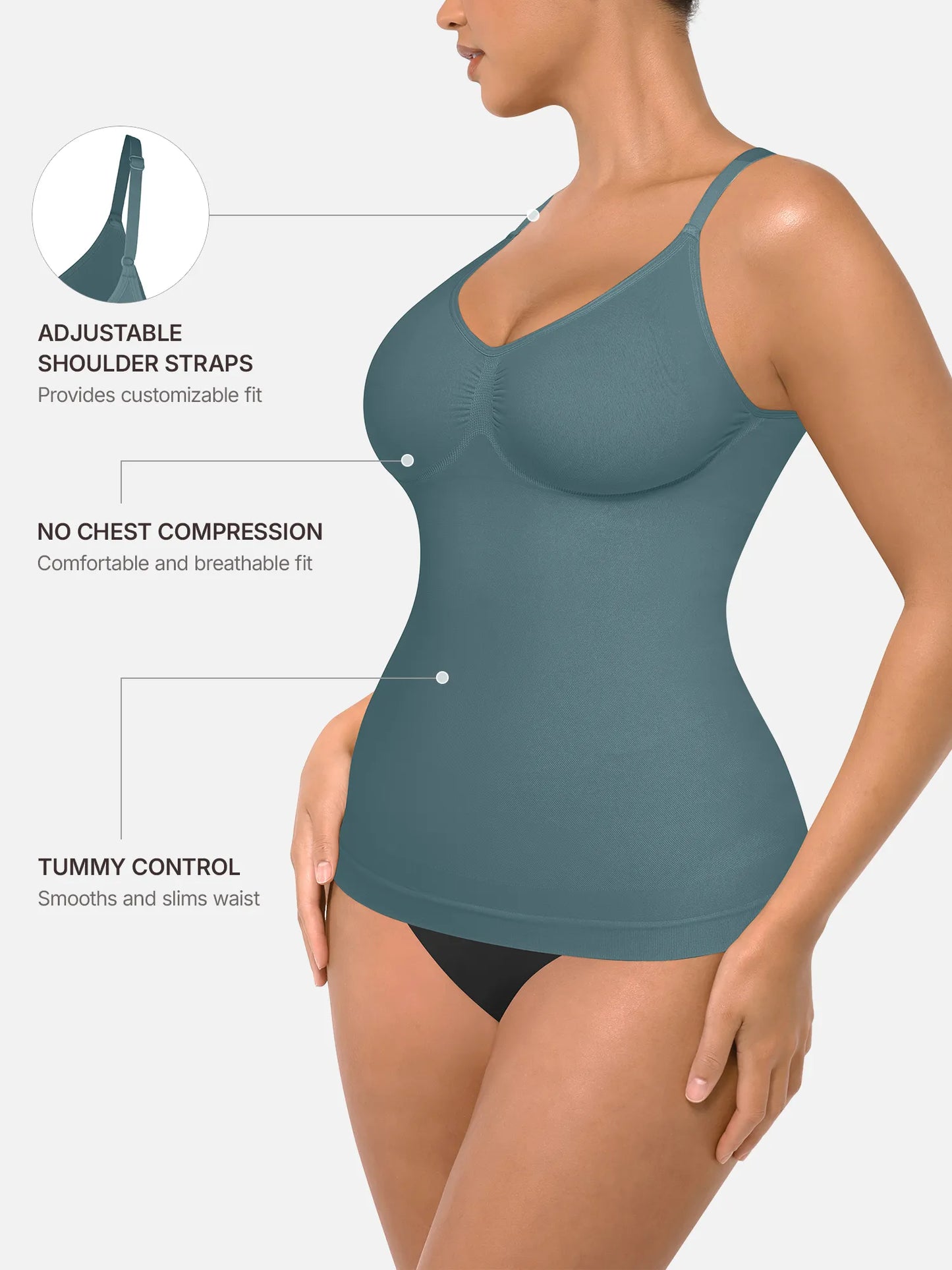 Willluxe Bust Support Waist and Abdomen Control Shape Tank Top