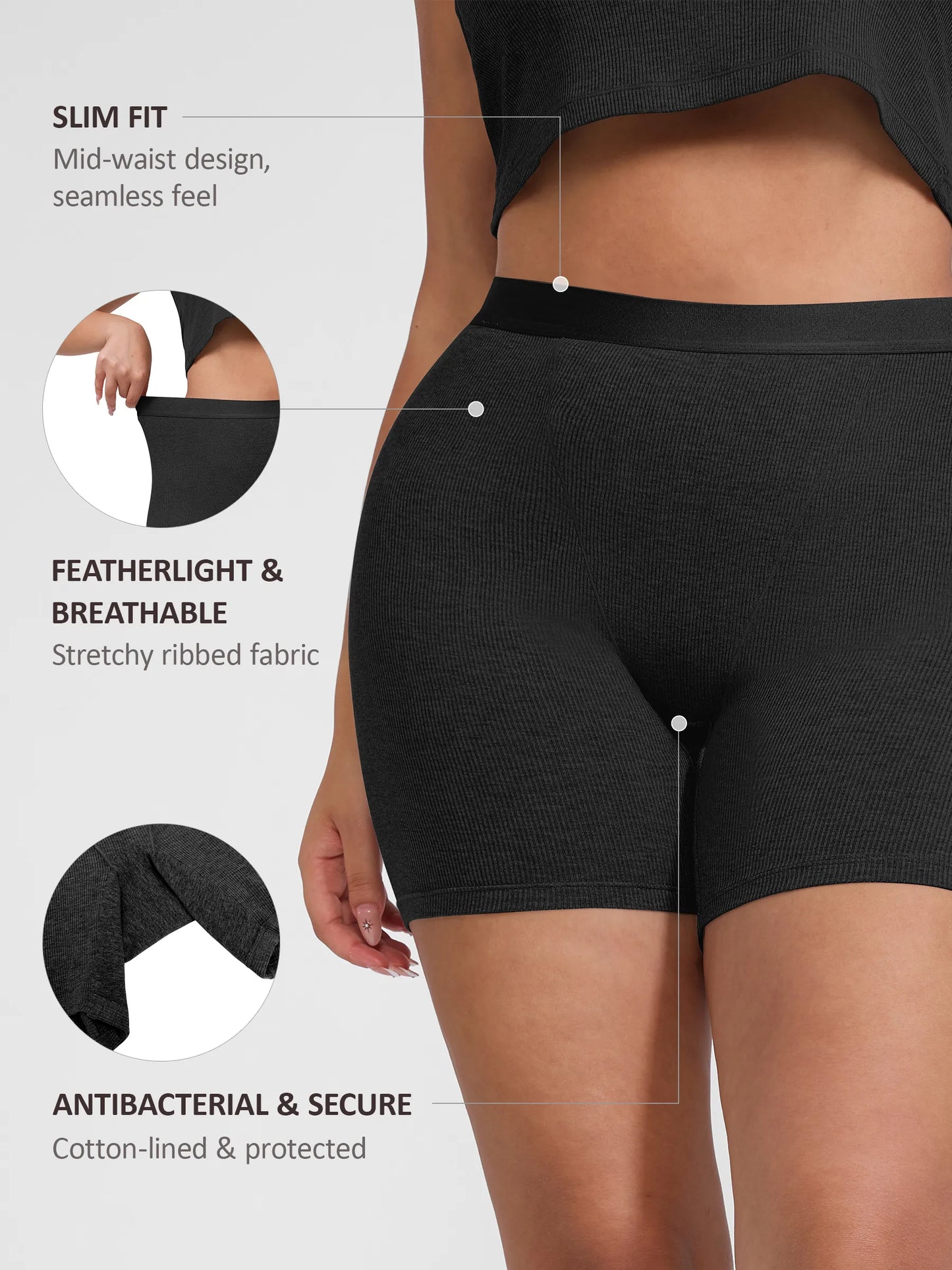 Willluxe Comfortable Stretchy Mid-Waist Boxer Shorts