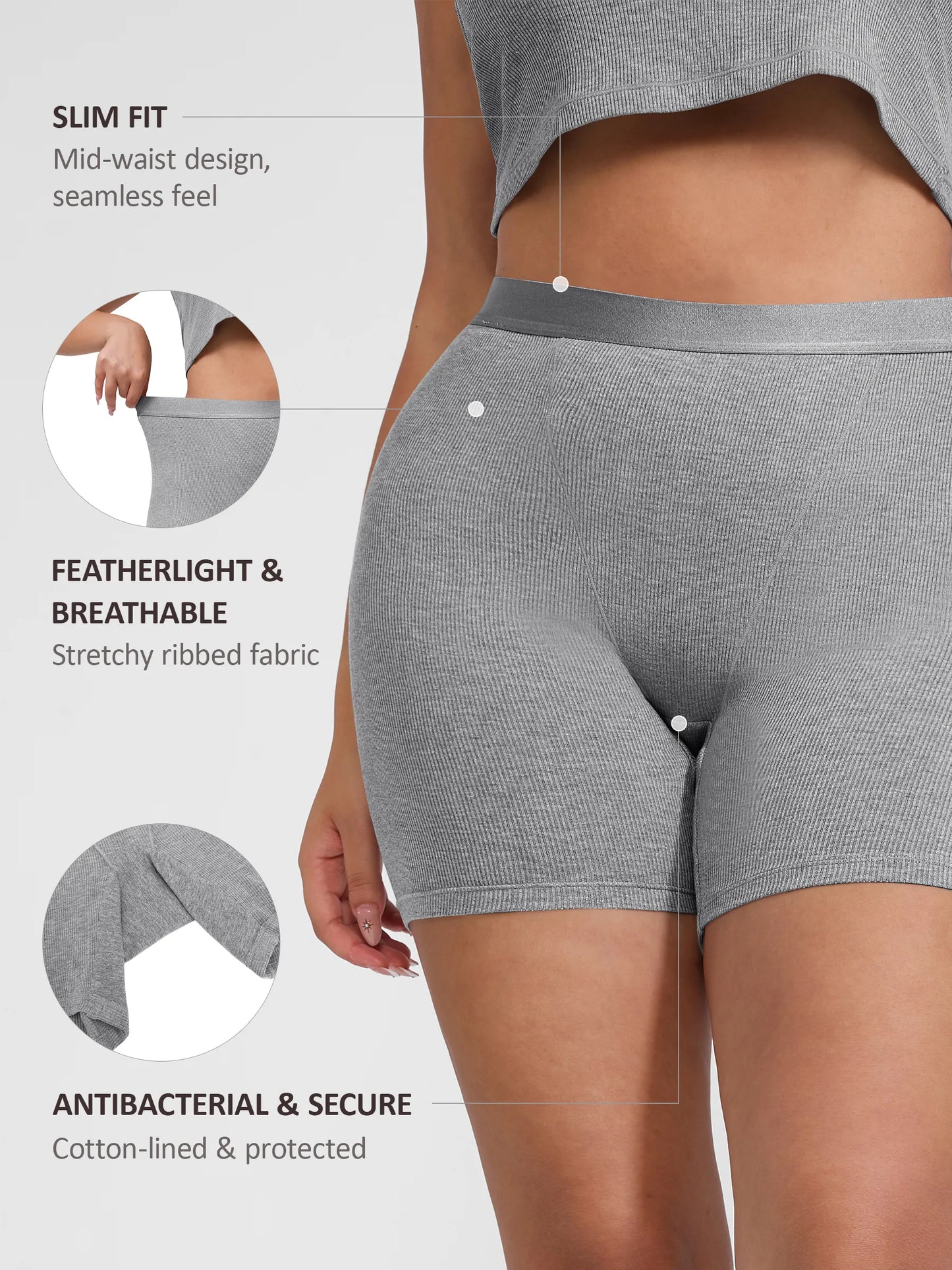 Willluxe Comfortable Stretchy Mid-Waist Boxer Shorts