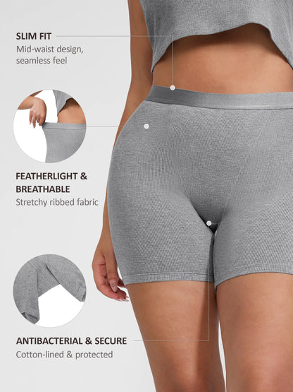 Willluxe Comfortable Stretchy Mid-Waist Boxer Shorts