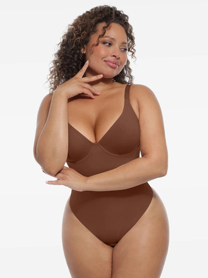 Willluxe Deep V-Neck Shapewear Bodysuit