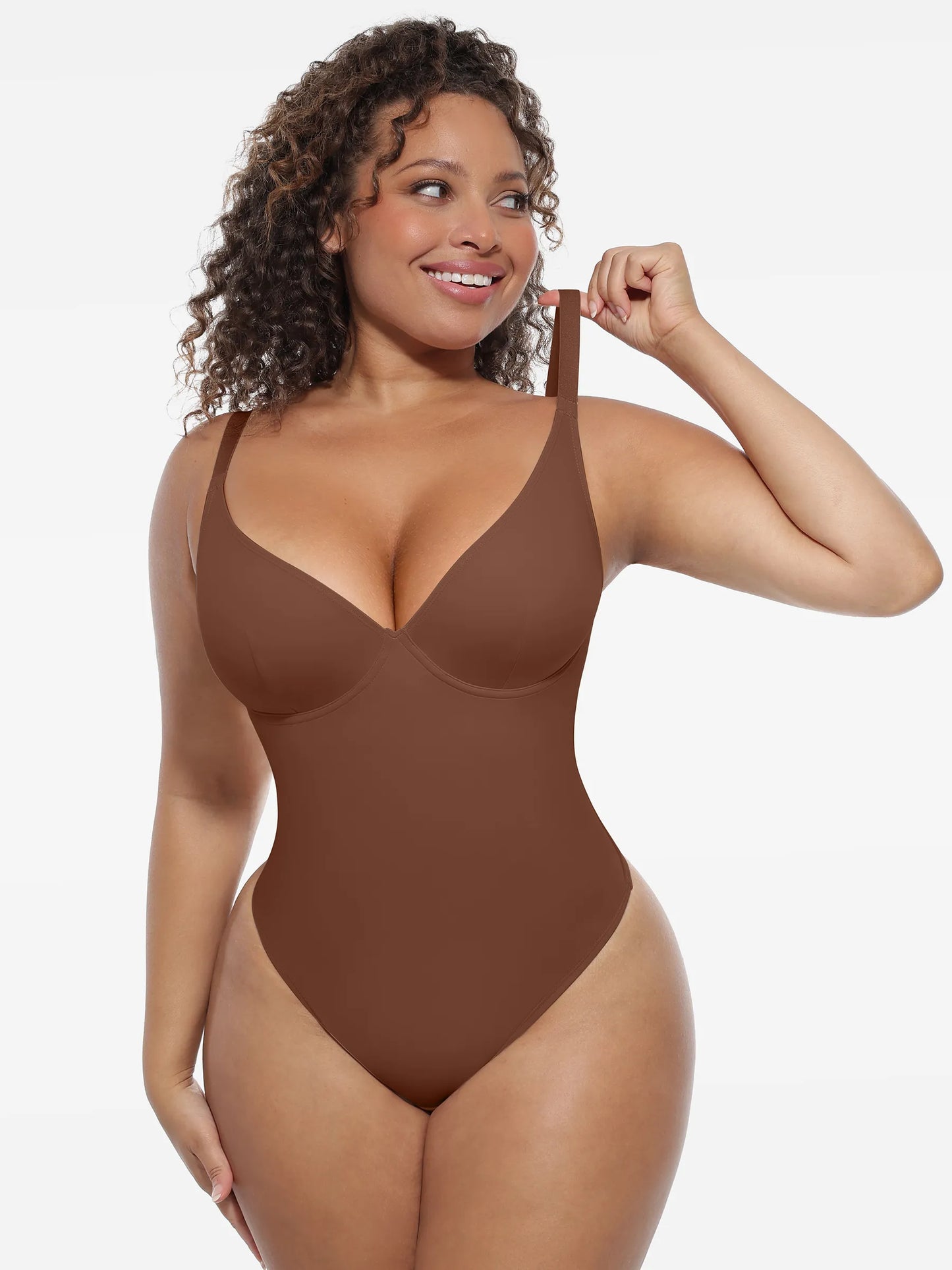 Willluxe Deep V-Neck Shapewear Bodysuit