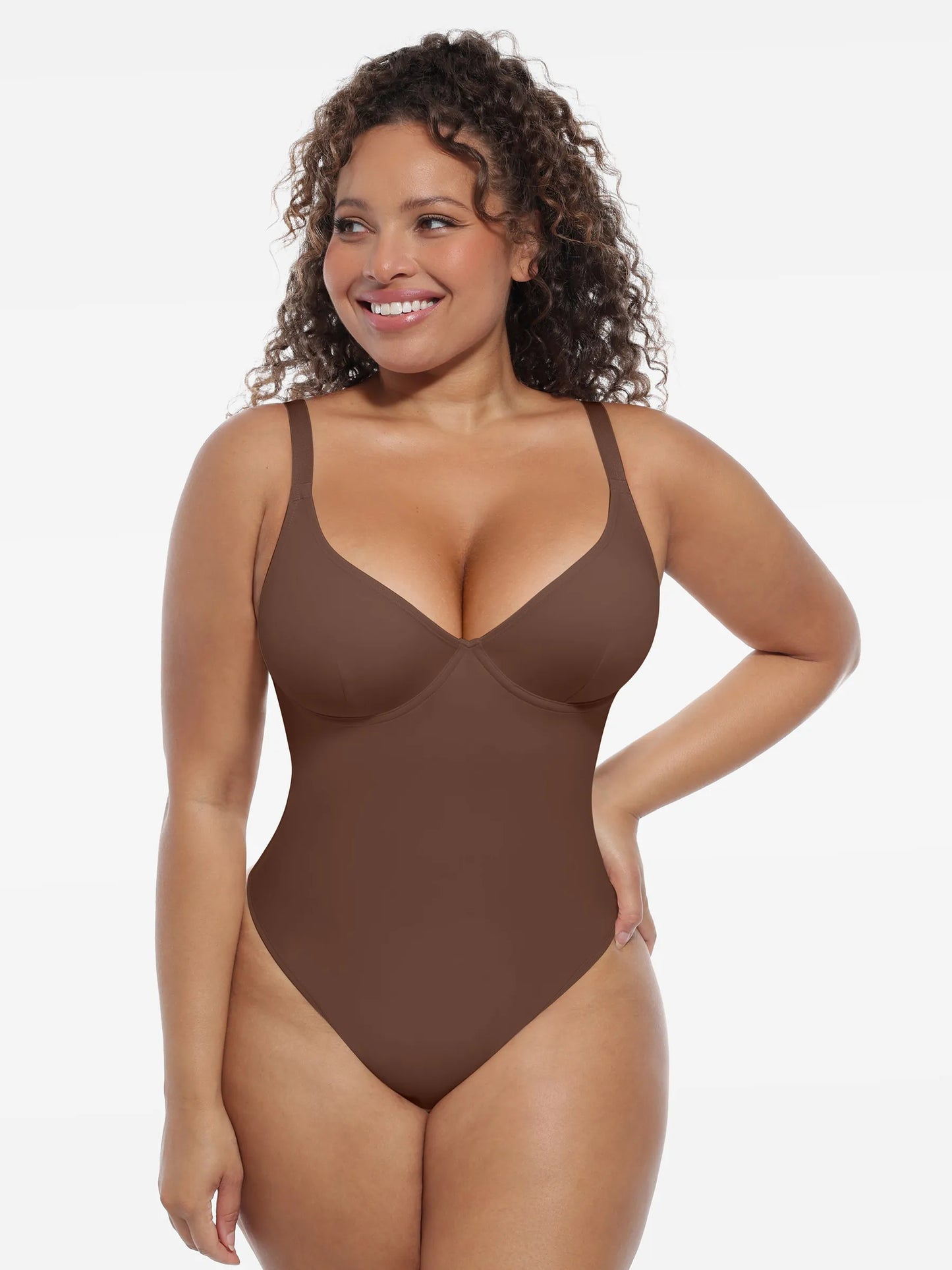 Willluxe Deep V-Neck Shapewear Bodysuit