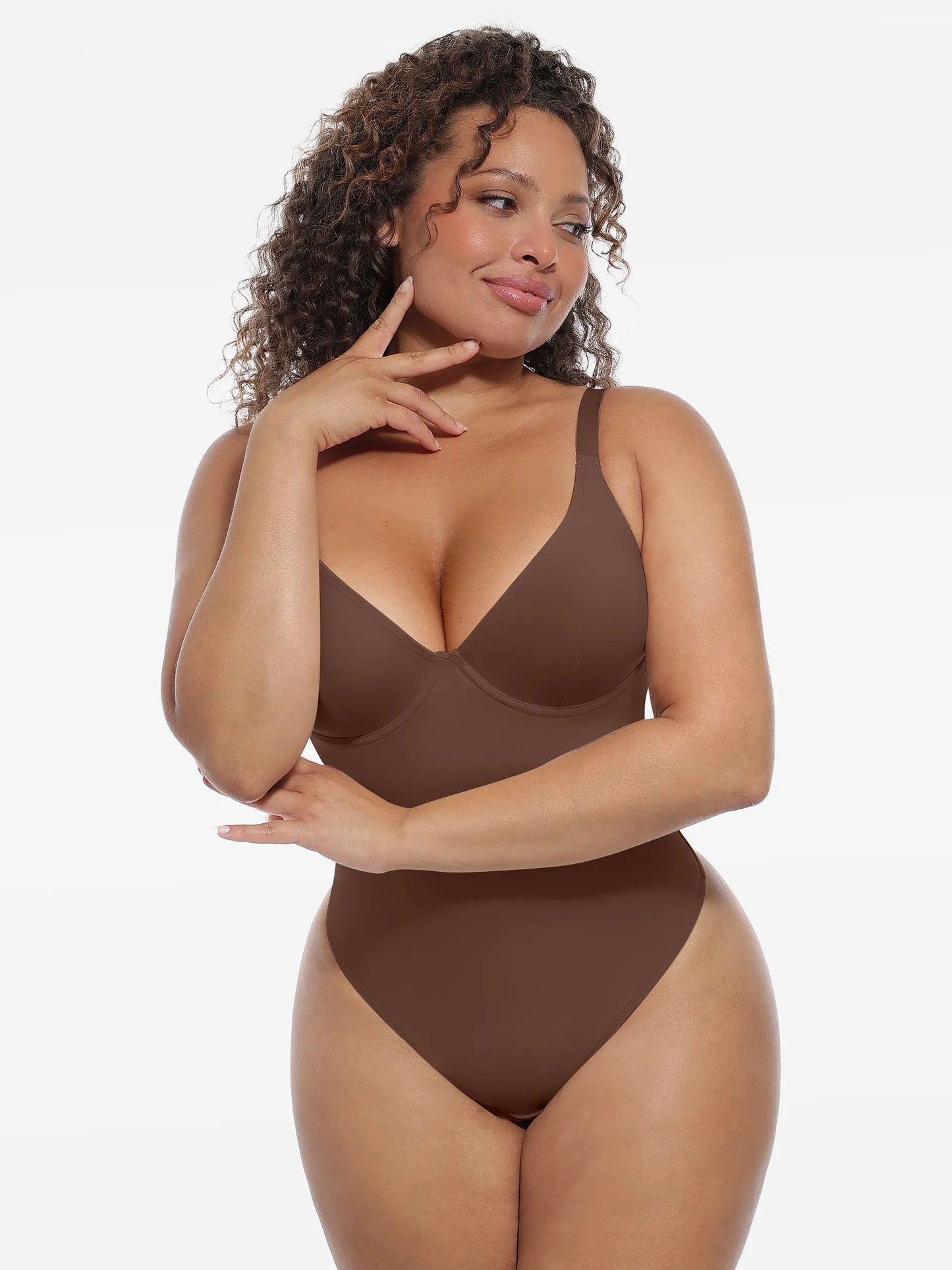 Willluxe Deep V-Neck Shapewear Bodysuit