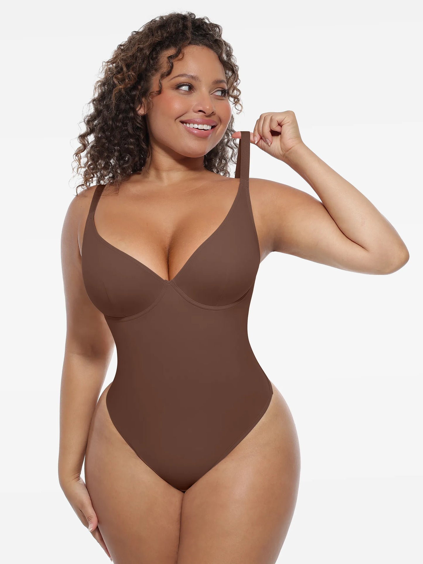 Willluxe Deep V-Neck Shapewear Bodysuit