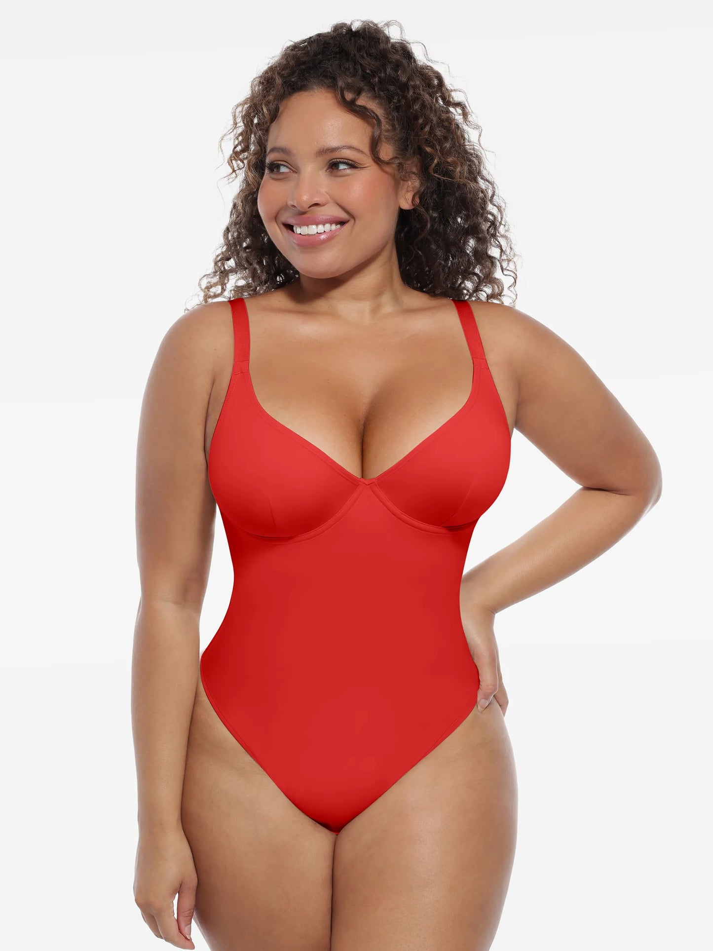 Willluxe Deep V-Neck Shapewear Bodysuit