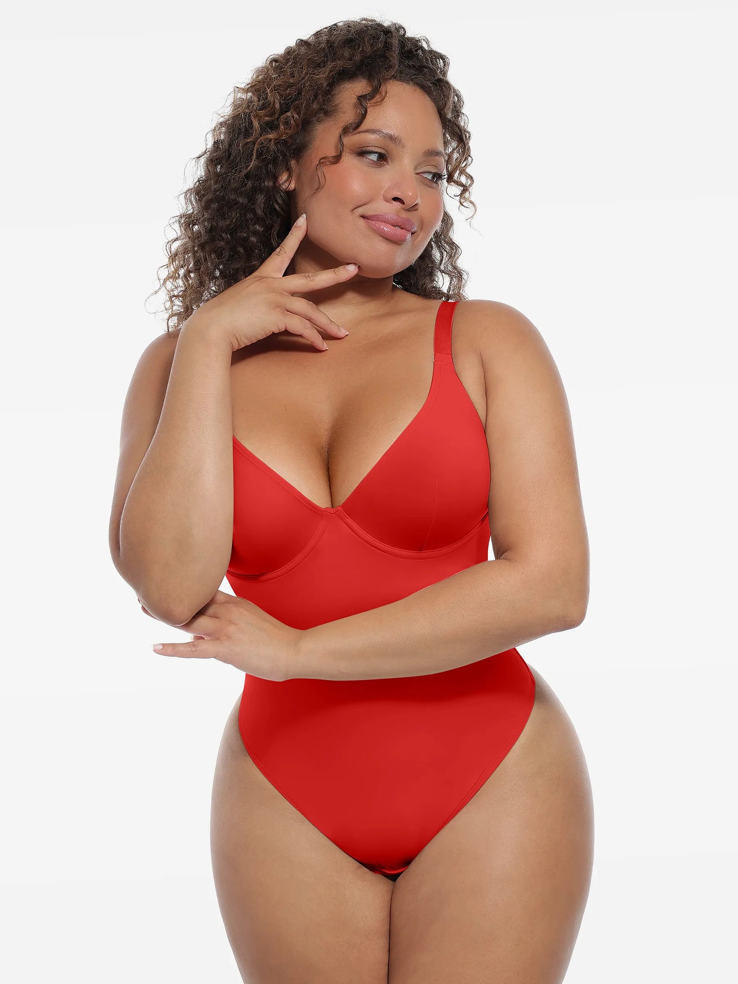 Willluxe Deep V-Neck Shapewear Bodysuit