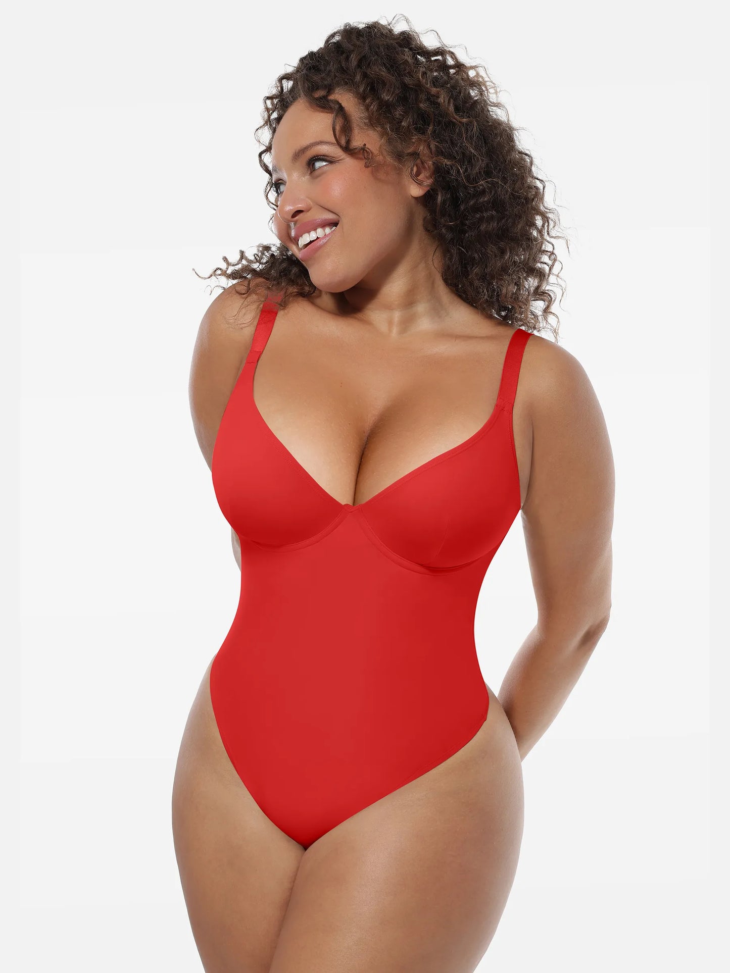 Willluxe Deep V-Neck Shapewear Bodysuit
