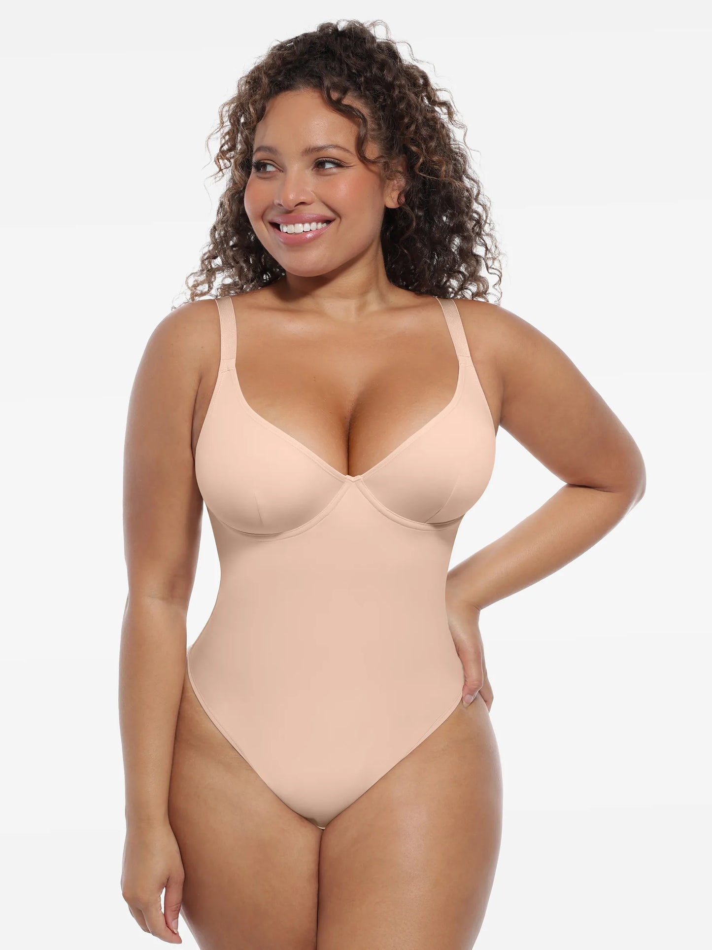 Willluxe Deep V-Neck Shapewear Bodysuit