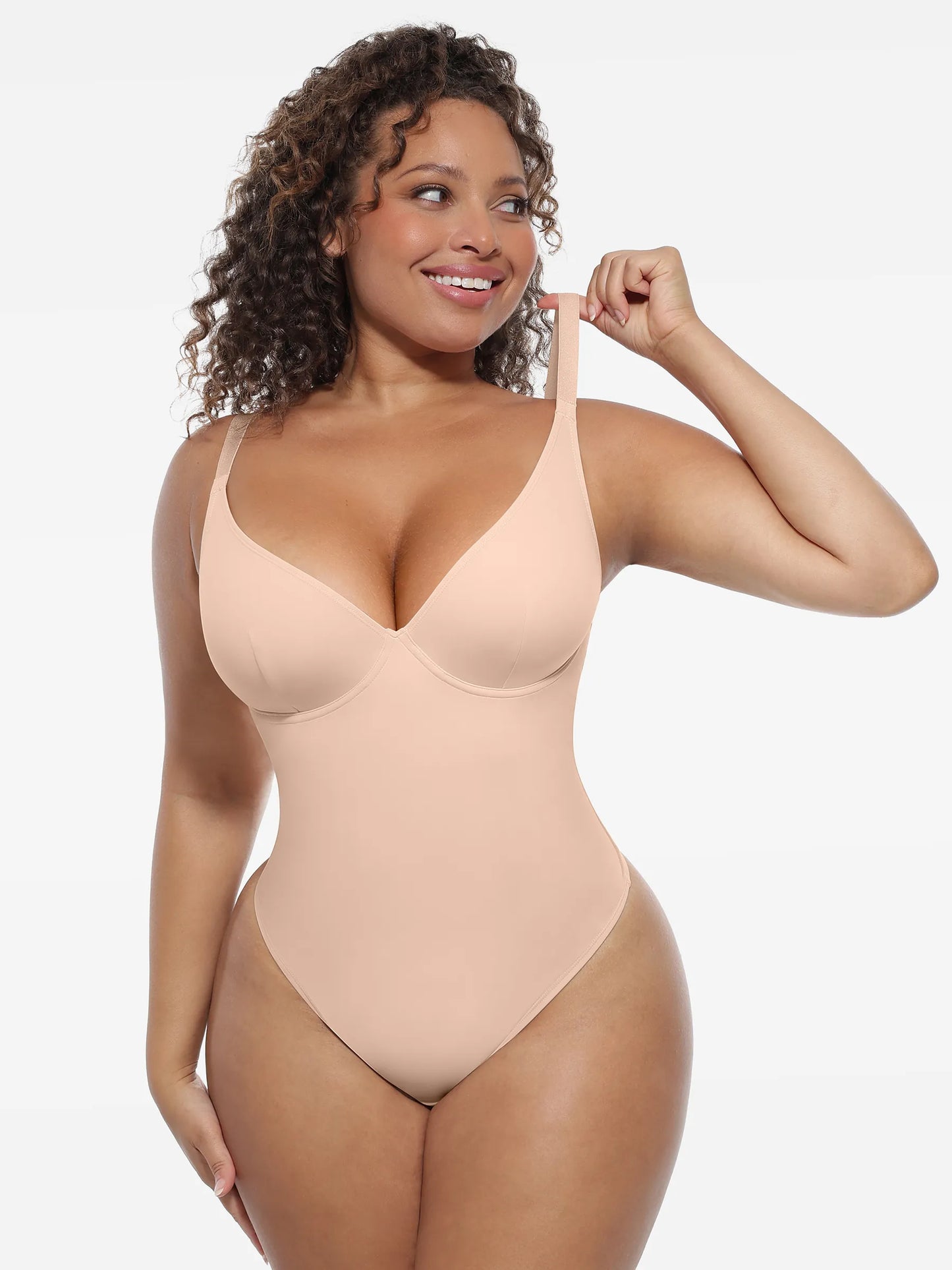 Willluxe Deep V-Neck Shapewear Bodysuit
