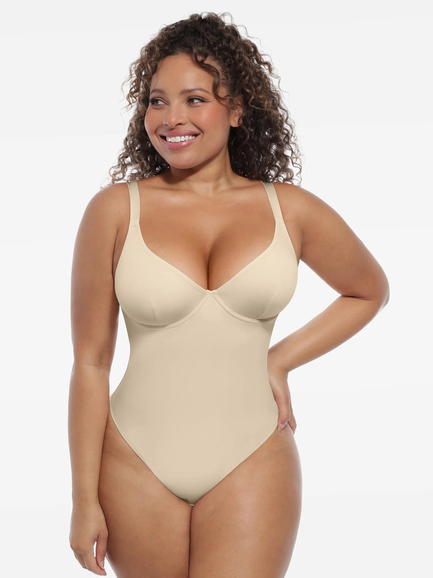 Willluxe Deep V-Neck Shapewear Bodysuit