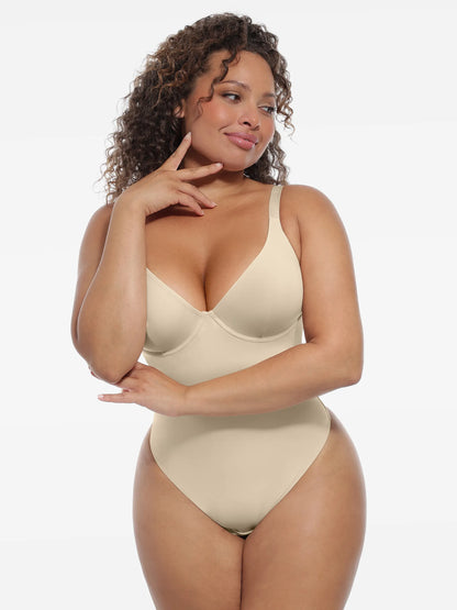 Willluxe Deep V-Neck Shapewear Bodysuit