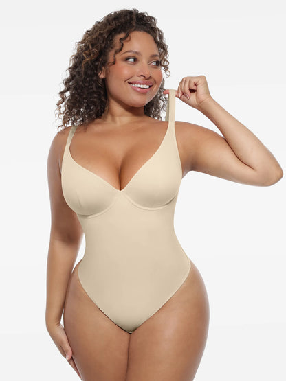 Willluxe Deep V-Neck Shapewear Bodysuit
