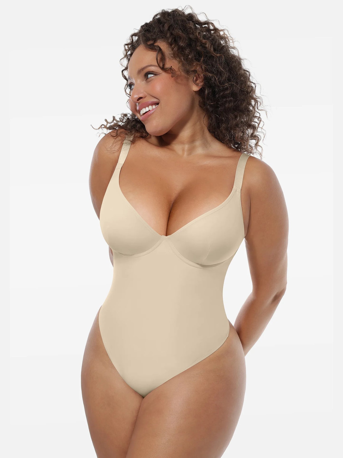 Willluxe Deep V-Neck Shapewear Bodysuit