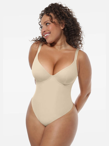 Willluxe Deep V-Neck Shapewear Bodysuit
