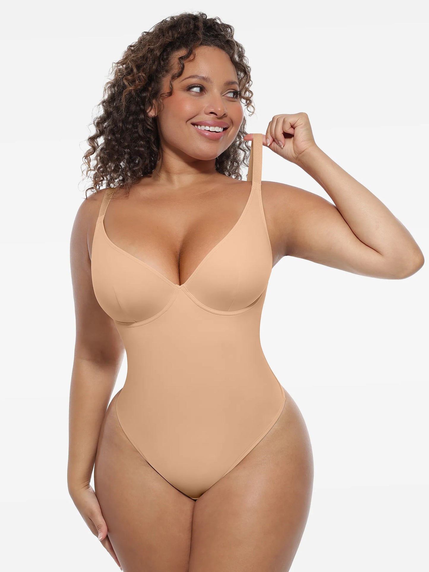Willluxe Deep V-Neck Shapewear Bodysuit