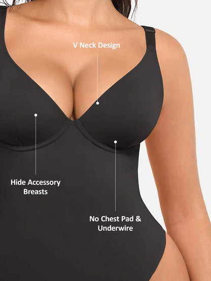 Willluxe V Neck Tummy Control Bodysuit