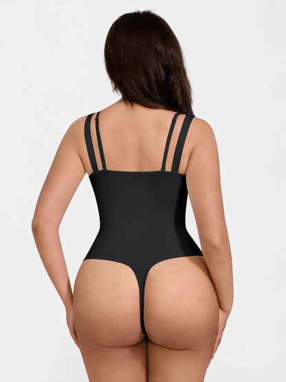 Willluxe Lace-Trimmed Deep V Bodysuit