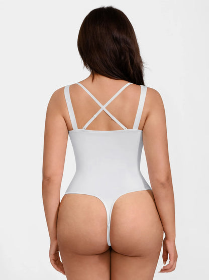 Willluxe Lace-Trimmed Deep V Bodysuit