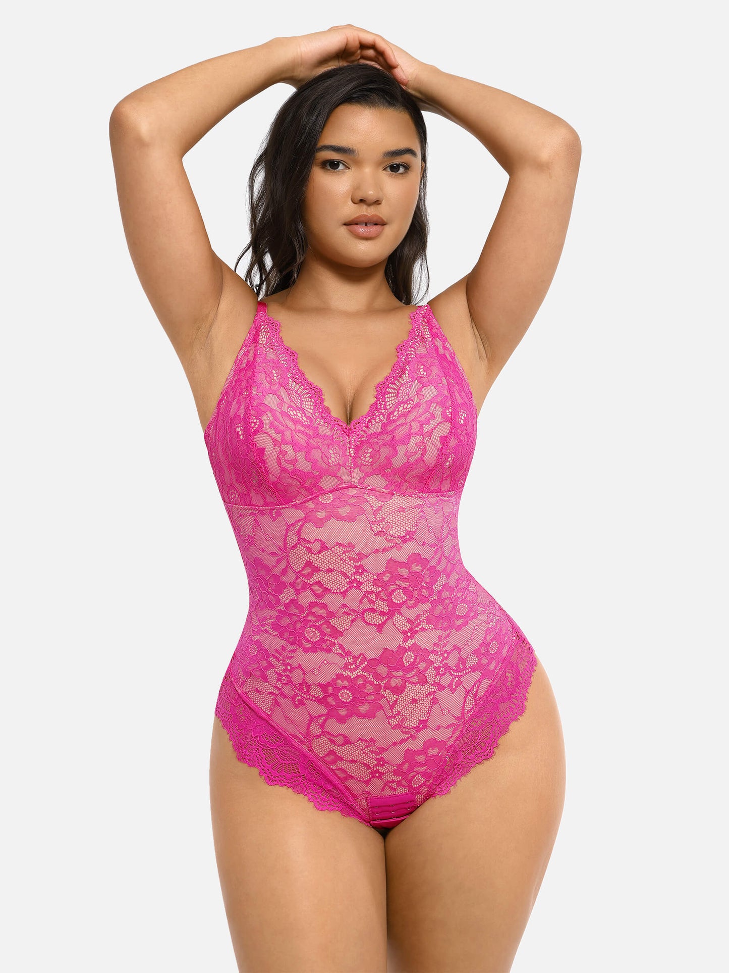 Willluxe Lace V Neck Full Bodysuit