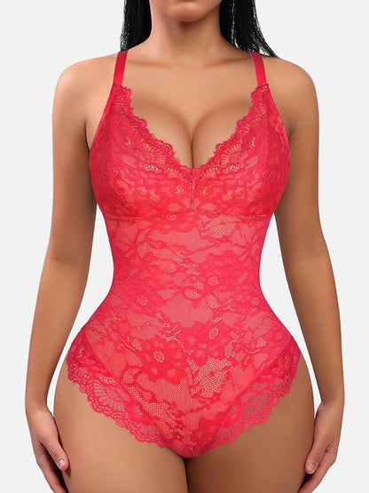 Willluxe Lace V Neck Full Bodysuit Underwear [BOGO]