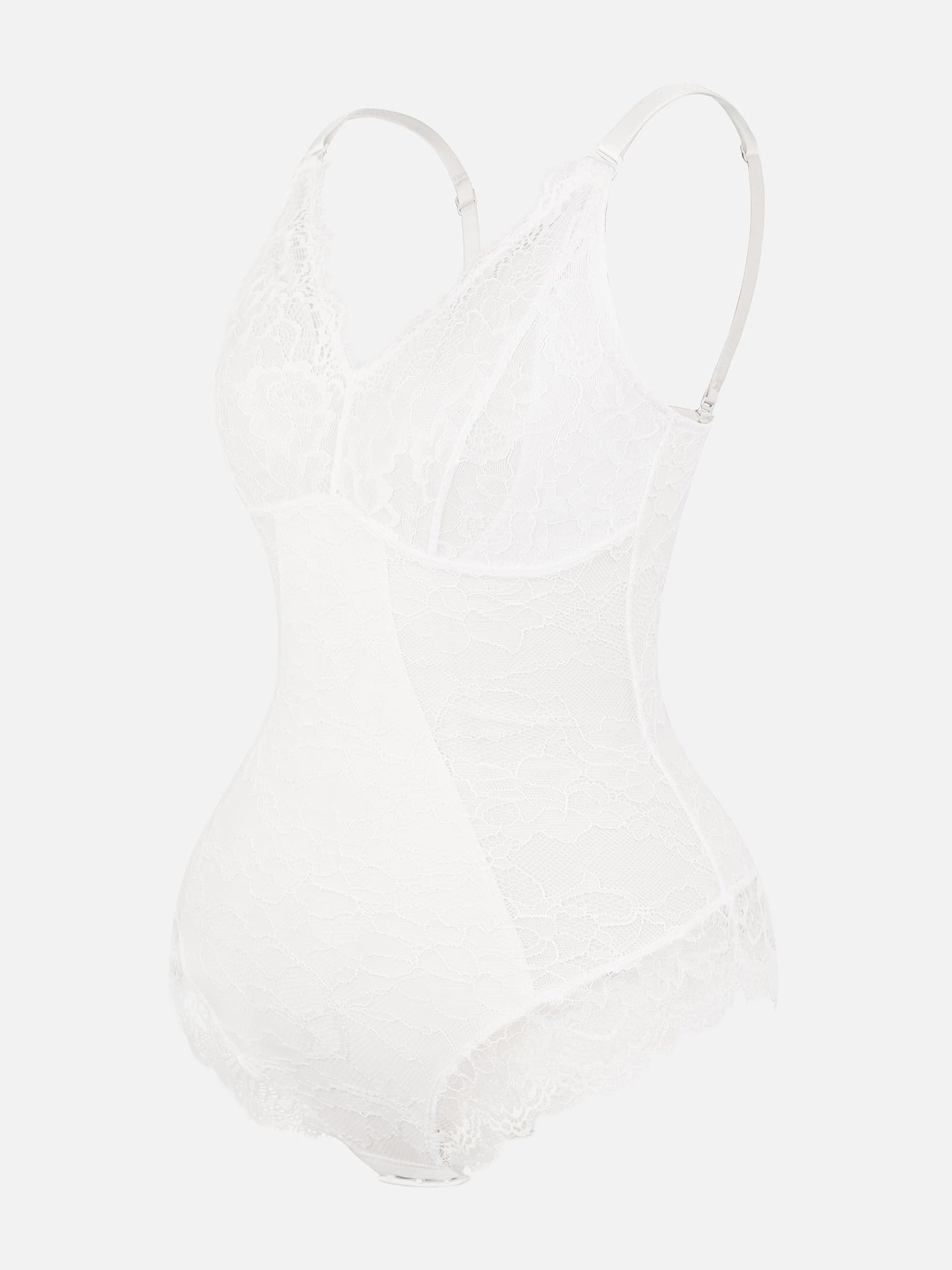 Willluxe Lace V Neck Full Thong Bodysuit