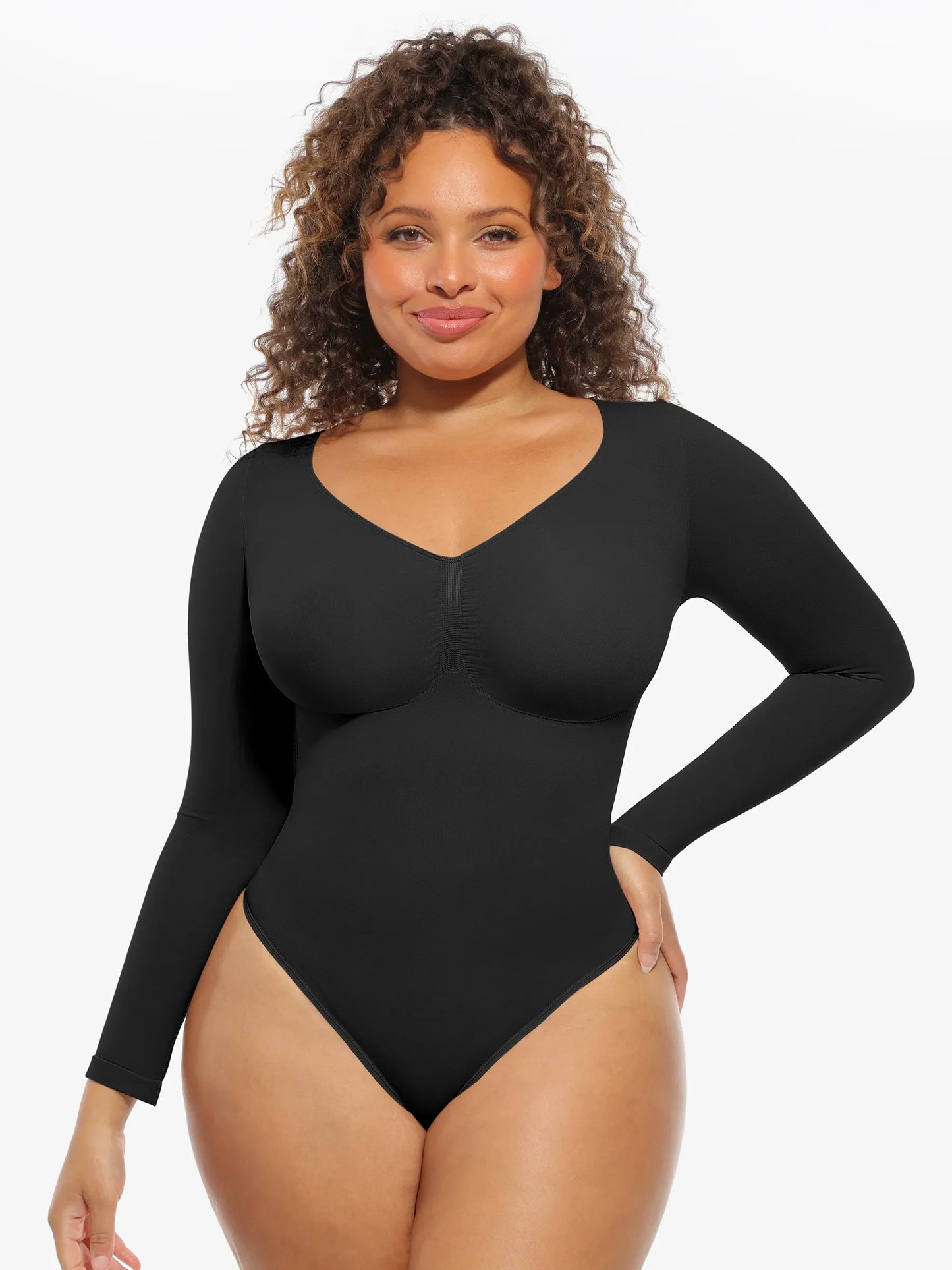 Willluxe Seamless Supportive Long Sleeve Tummy Control Bodysuit