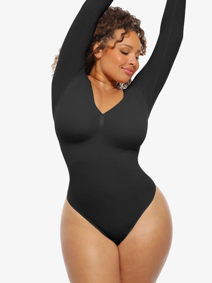 Willluxe Seamless Supportive Long Sleeve Tummy Control Bodysuit