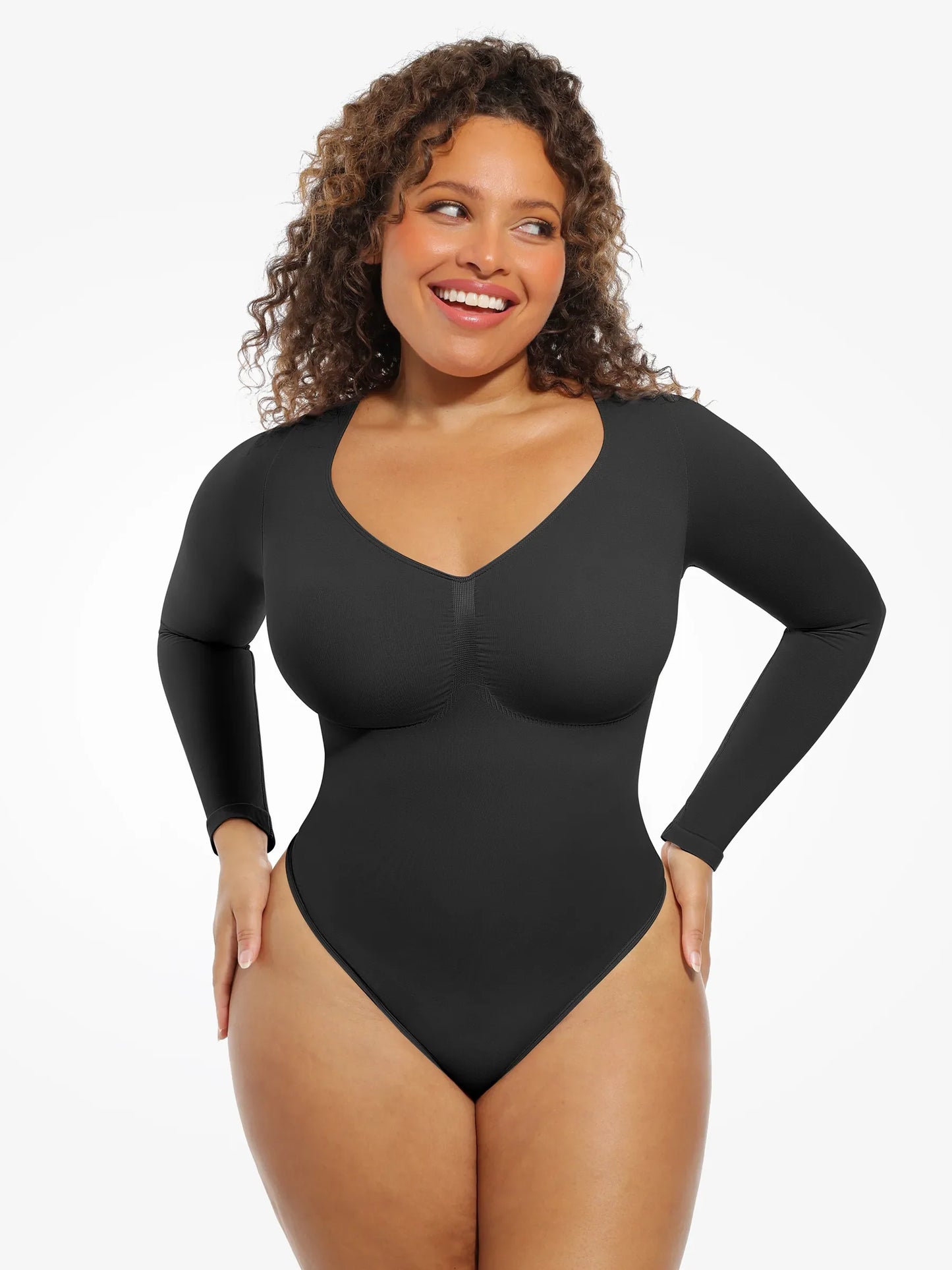 Willluxe Seamless Supportive Long Sleeve Tummy Control Bodysuit