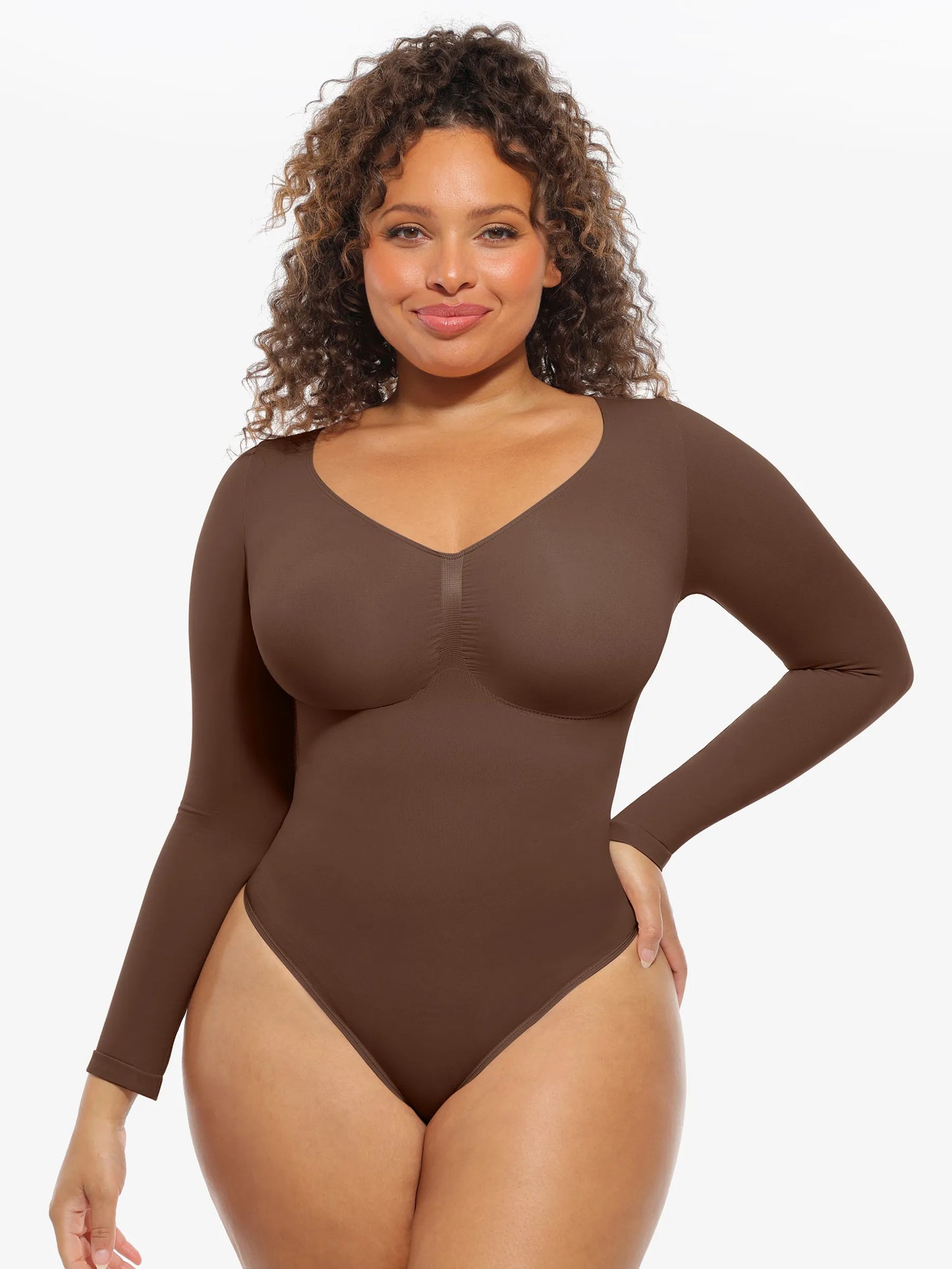 Willluxe Seamless Supportive Long Sleeve Tummy Control Bodysuit