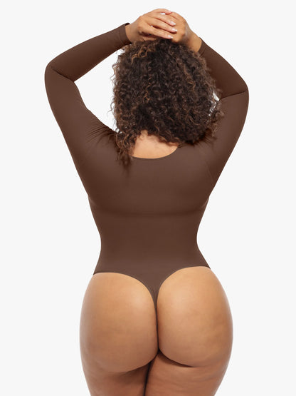 Willluxe Seamless Supportive Long Sleeve Tummy Control Bodysuit