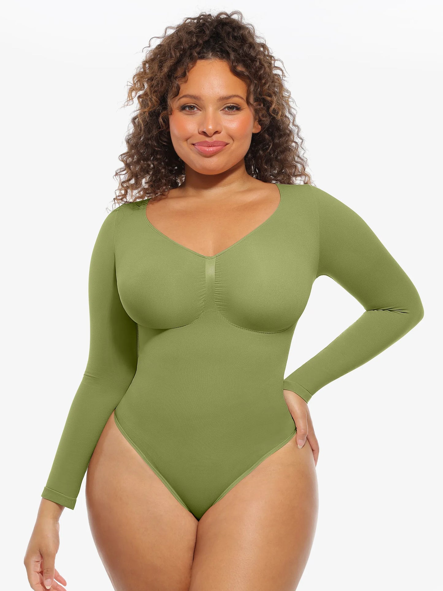 Willluxe Seamless Supportive Long Sleeve Tummy Control Bodysuit