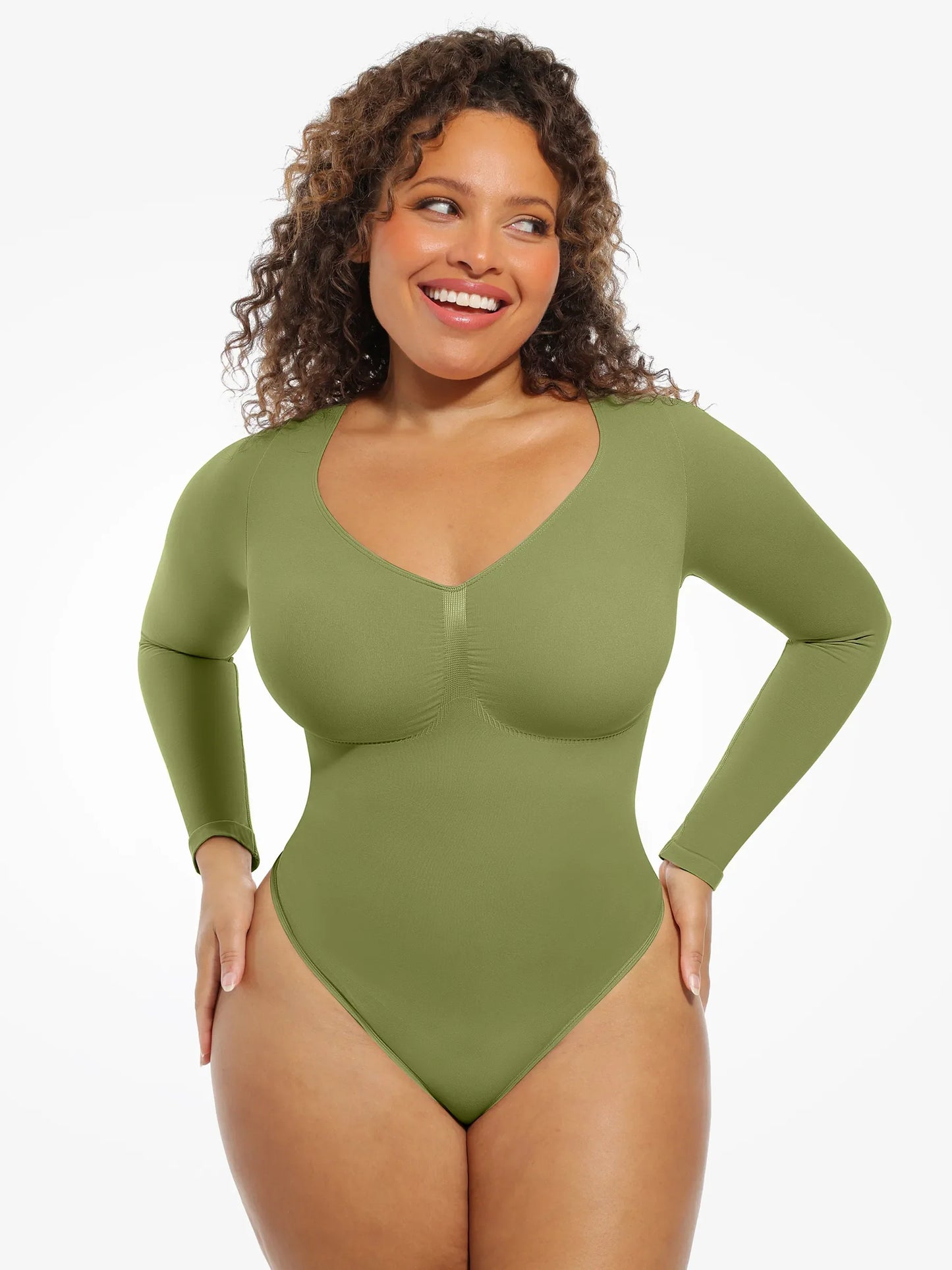 Willluxe Seamless Supportive Long Sleeve Tummy Control Bodysuit