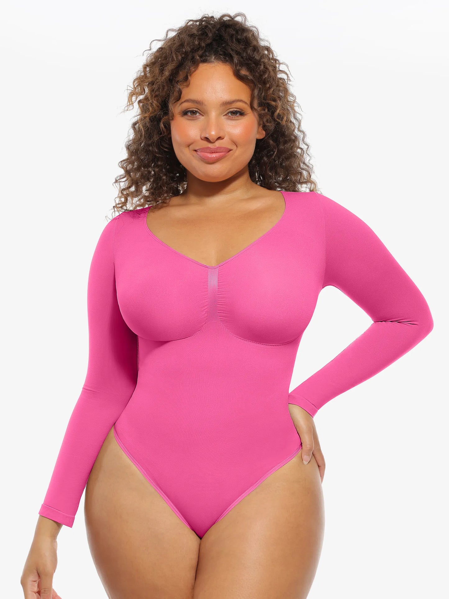 Willluxe Seamless Supportive Long Sleeve Tummy Control Bodysuit