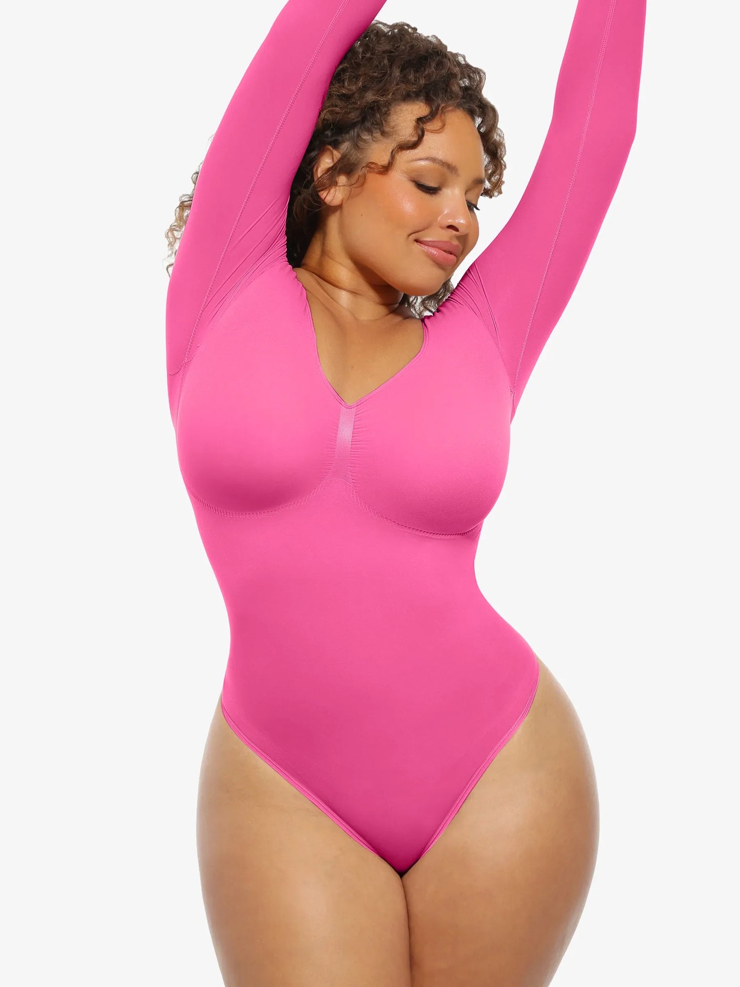 Willluxe Seamless Supportive Long Sleeve Tummy Control Bodysuit