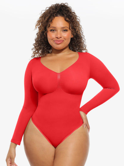 Willluxe Seamless Supportive Long Sleeve Tummy Control Bodysuit