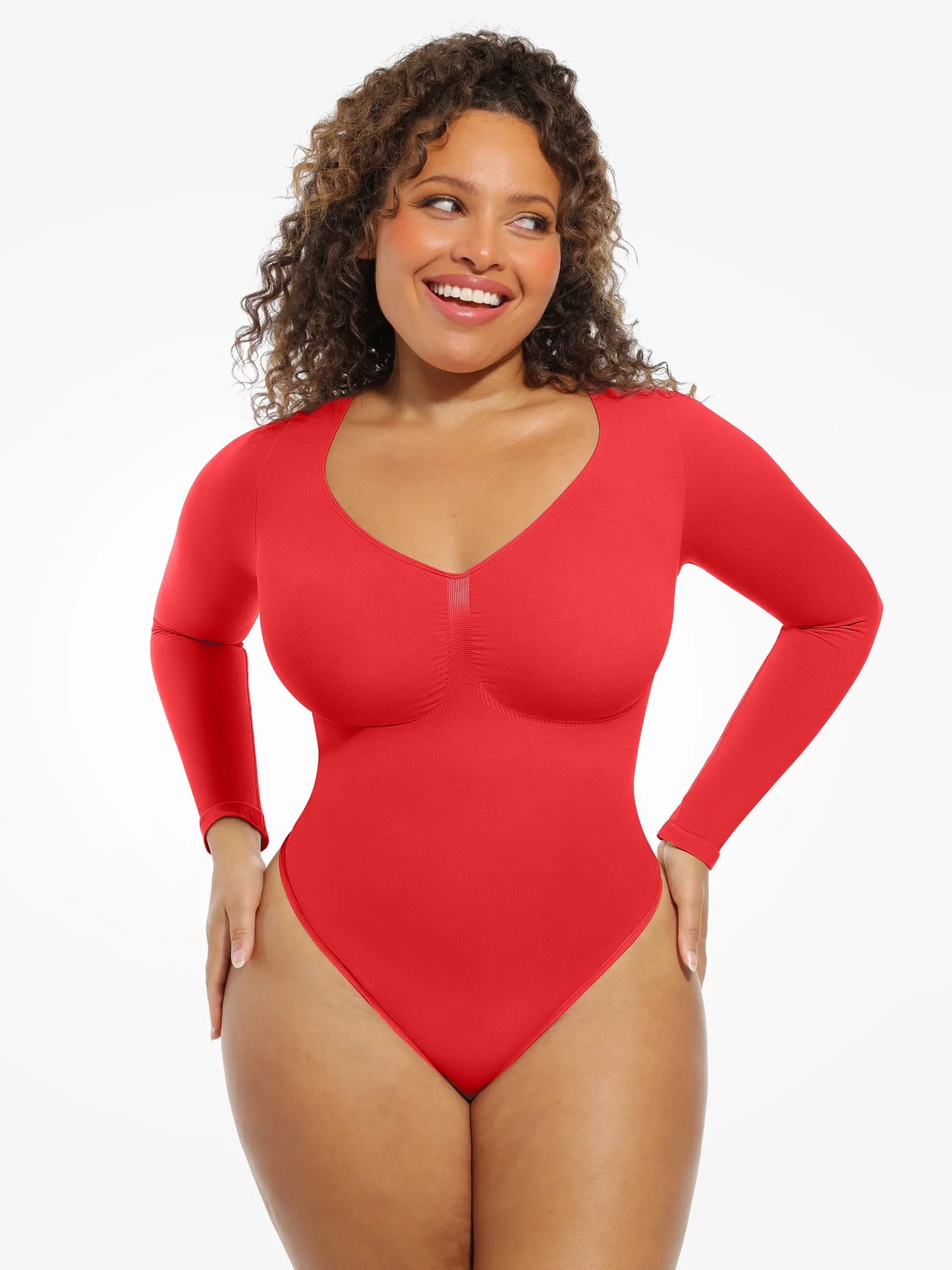 Willluxe Seamless Supportive Long Sleeve Tummy Control Bodysuit