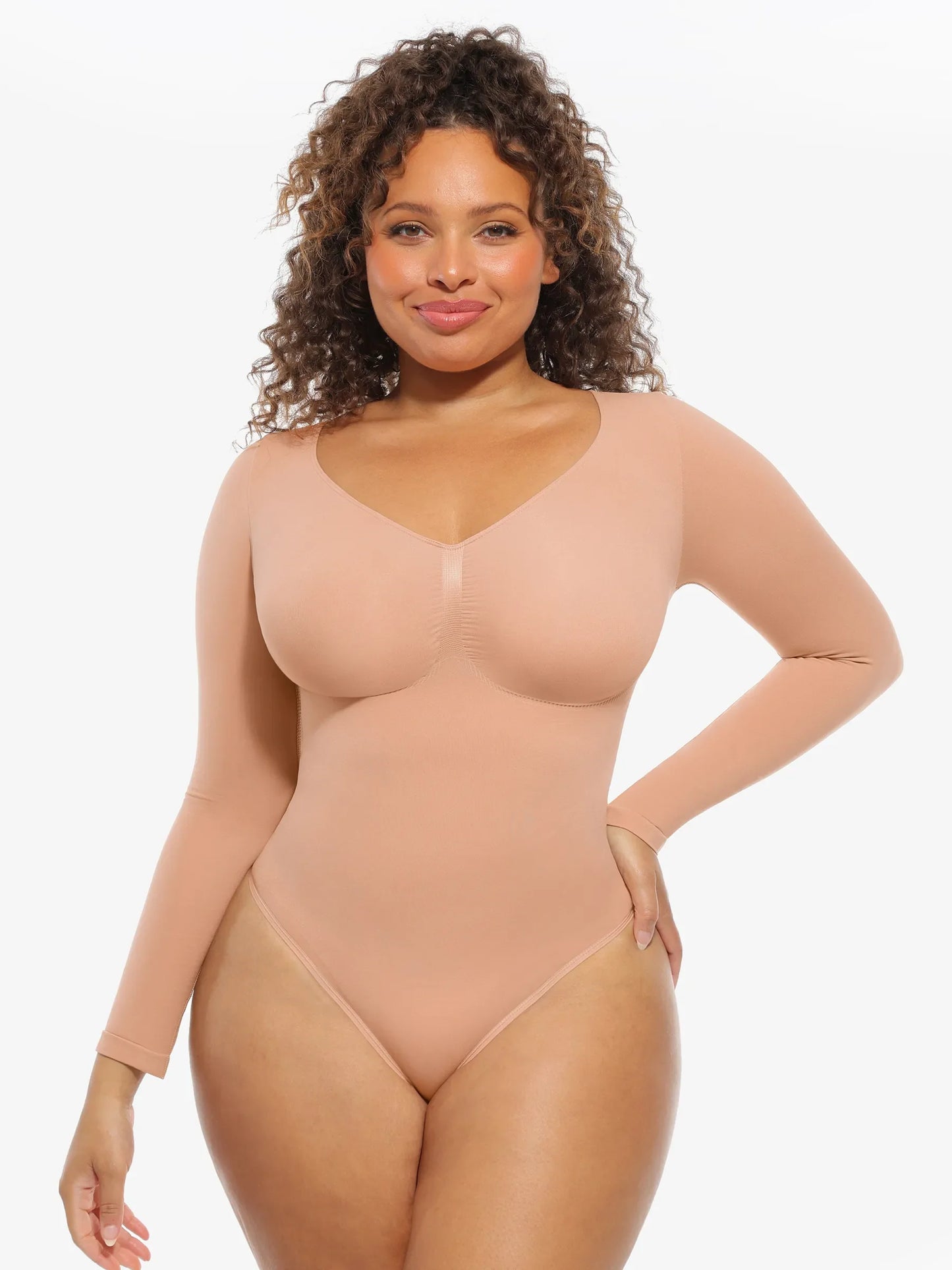 Willluxe Seamless Supportive Long Sleeve Tummy Control Bodysuit
