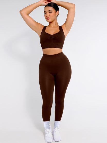 Willluxe Seamless Racerback Sports Bra with Removable Pads and Support Fit